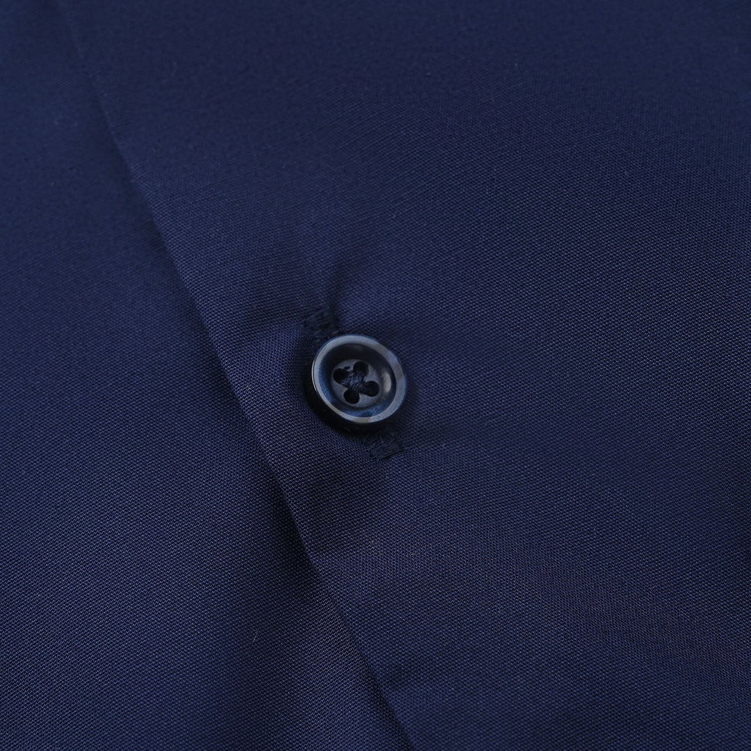 Infant Boys Yarn Dyed Formal Shirt - Navy