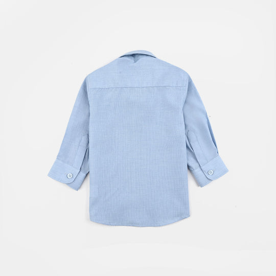 Infant Boys Chambray Formal Shirt-BLUE