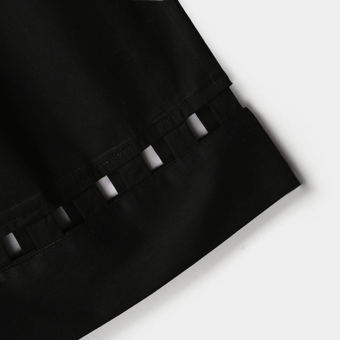 Girls Cotton Culottes Pants - Black