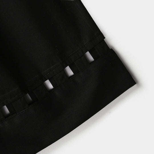 Girls Cotton Culottes Pants - Black