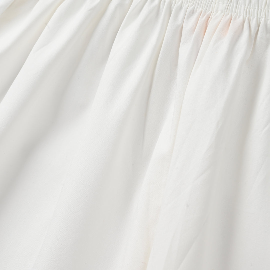 Girls Cotton Culotte Laces (White)