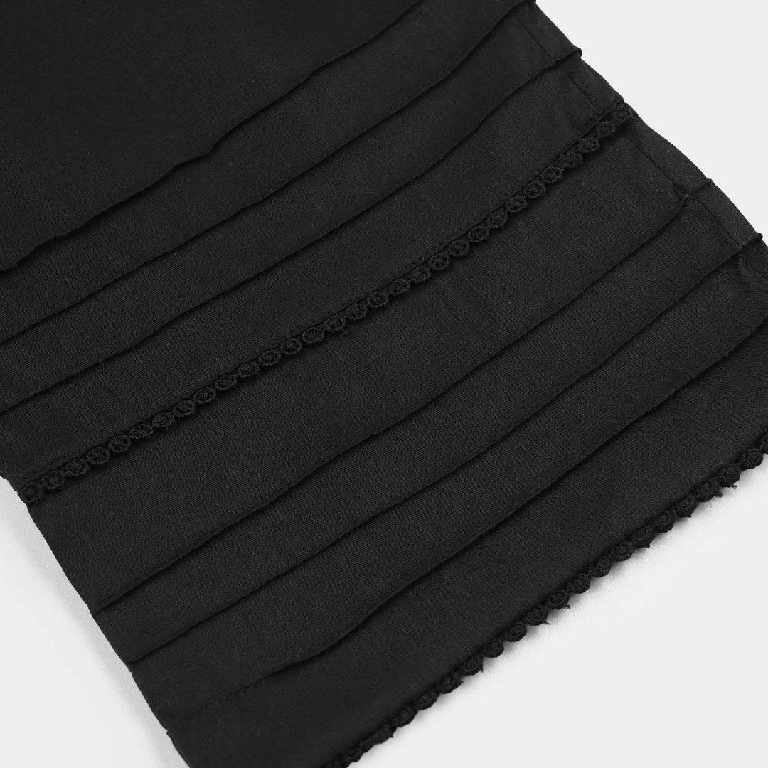 Girls Cotton Cullote Laces (Black)-BLACK