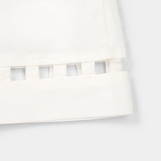 Infant Girls Cotton Culotte Pant Box (White)