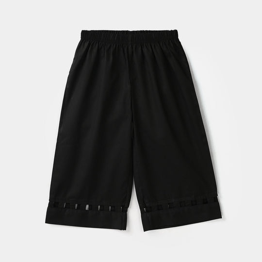 Infant Girls Cotton Culottes Pant Box - Black