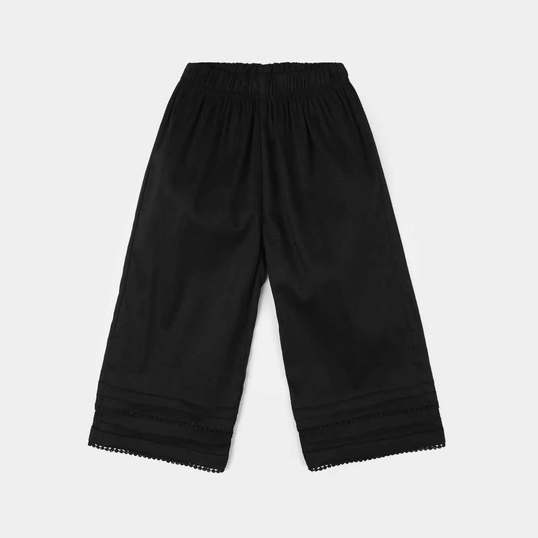 Infant Girls Cotton Culottes (Laces) - Black
