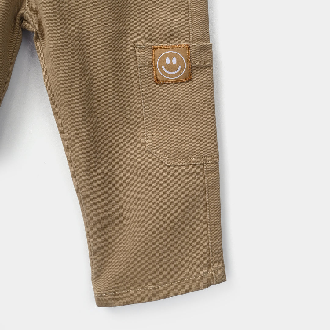 Infant Boys Cotton Twill Pant Cargo Style-Camel