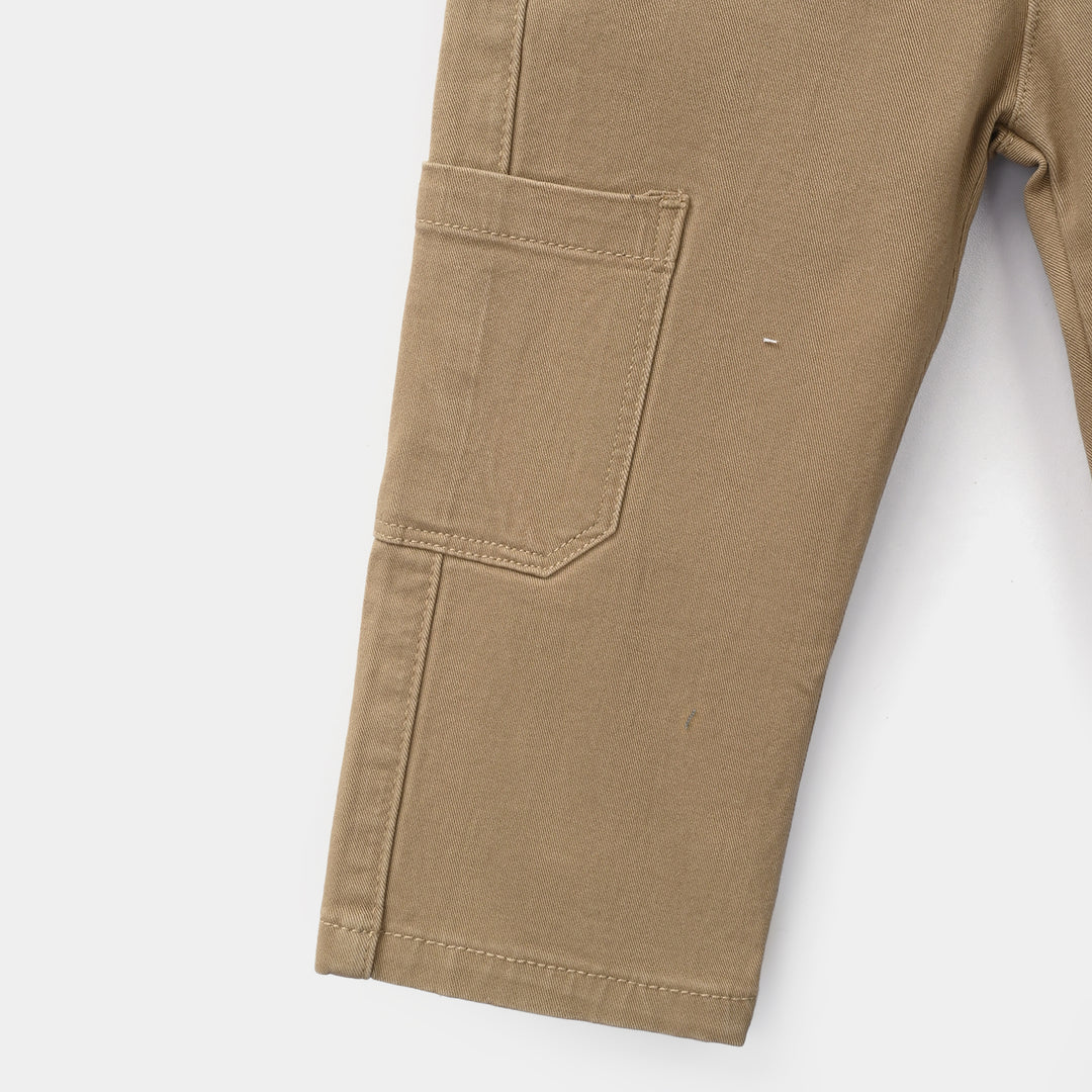 Infant Boys Cotton Twill Pant Cargo Style-Camel