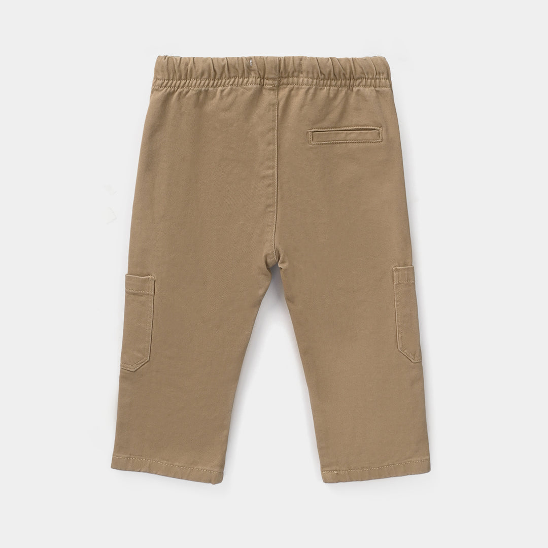 Infant Boys Cotton Twill Pant Cargo Style-Camel