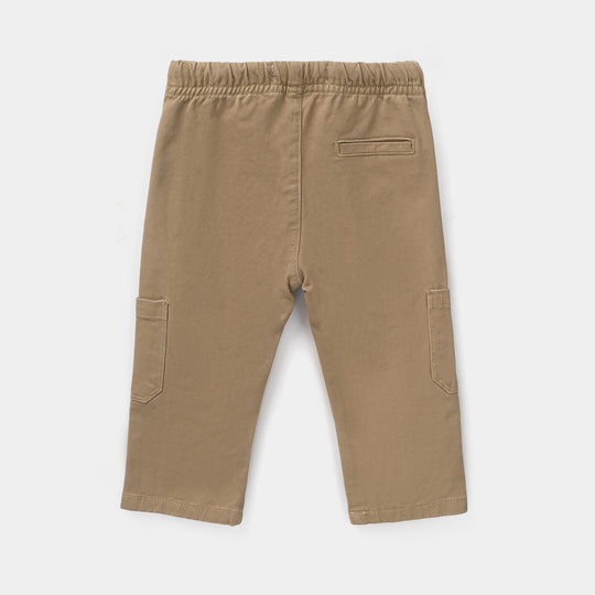 Infant Boys Cotton Twill Pant Cargo Style-Camel
