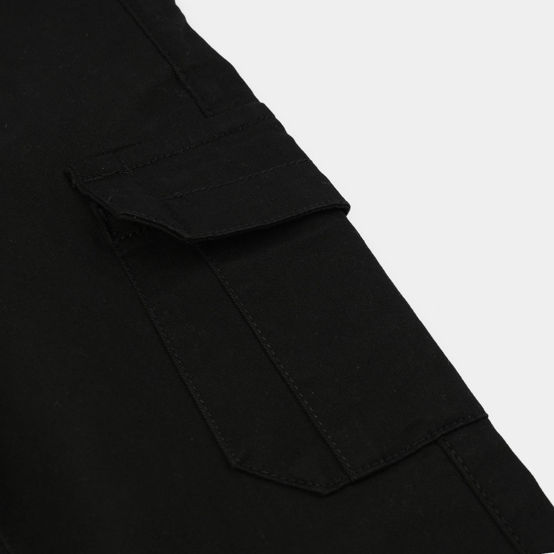 Boys Cotton Twill Pant Gauge-BLACK
