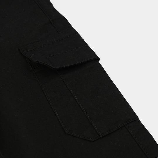 Boys Cotton Twill Pant Gauge-BLACK