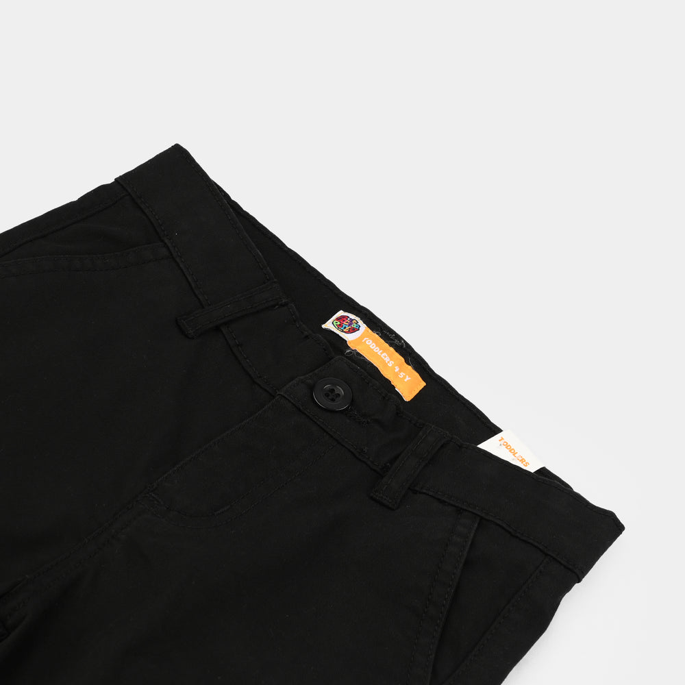 Boys Cotton Twill Pant Gauge-BLACK