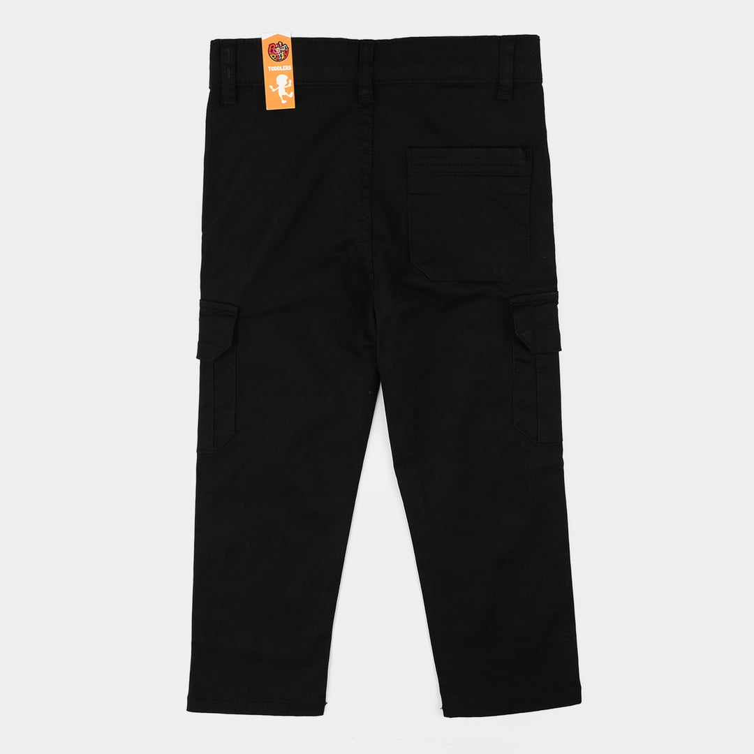 Boys Cotton Twill Pant Gauge-BLACK