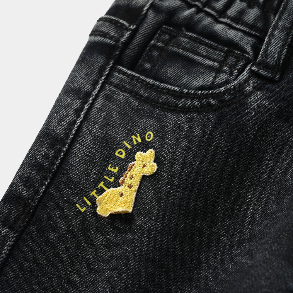 Infant Boys Denim Stretch Pant Little Dino – Black