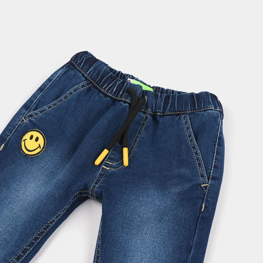 Infant Boys Denim Stretch Pant Smile-Mid Blue