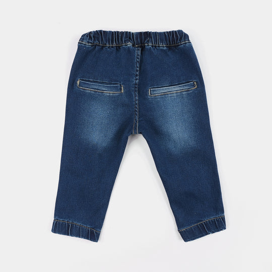 Infant Boys Denim Stretch Pant Smile-Mid Blue