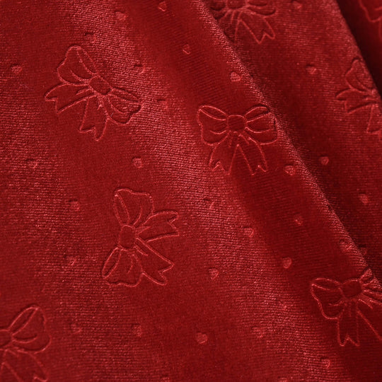 Girls Velour Sweatshirt Bow - Red