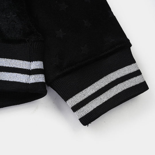 Girls Velour Sweatshirt - Black