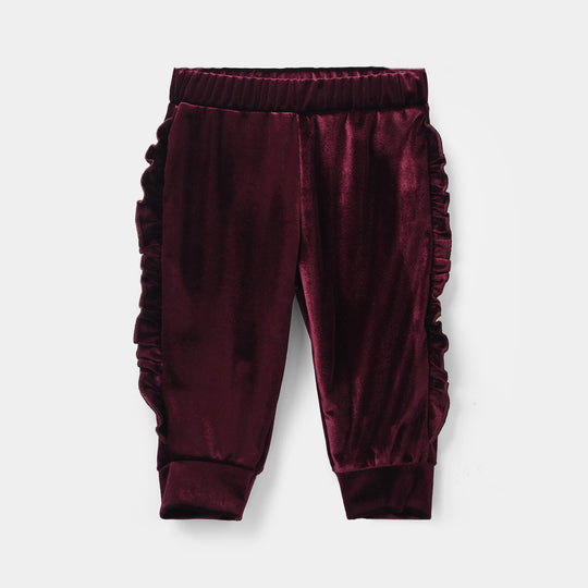 Infant Girls Velvet Suit Raffle Style-Red