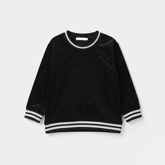 Infant Girls Velvet Sweatshirt Black Star-BLACK
