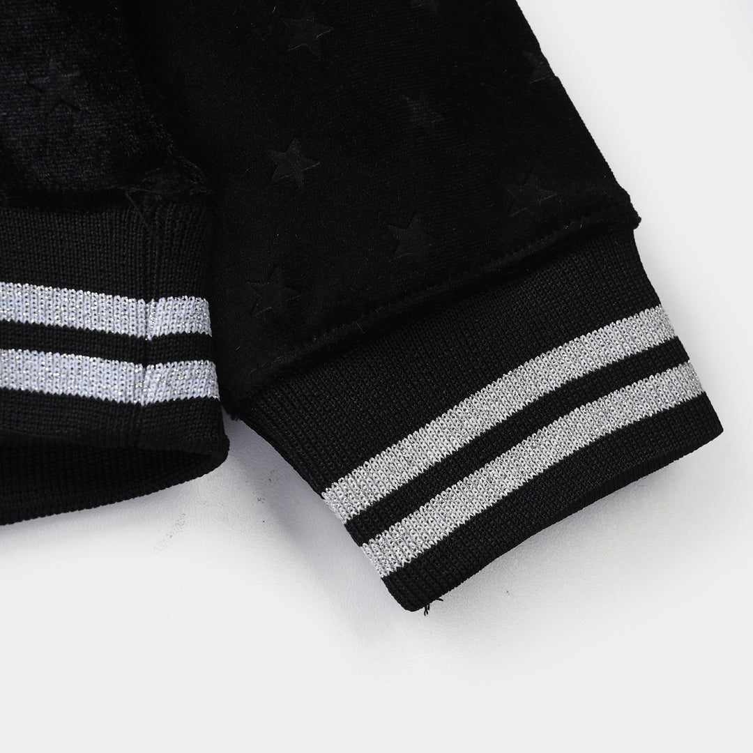 Infant Girls Velvet Sweatshirt Black Star-BLACK