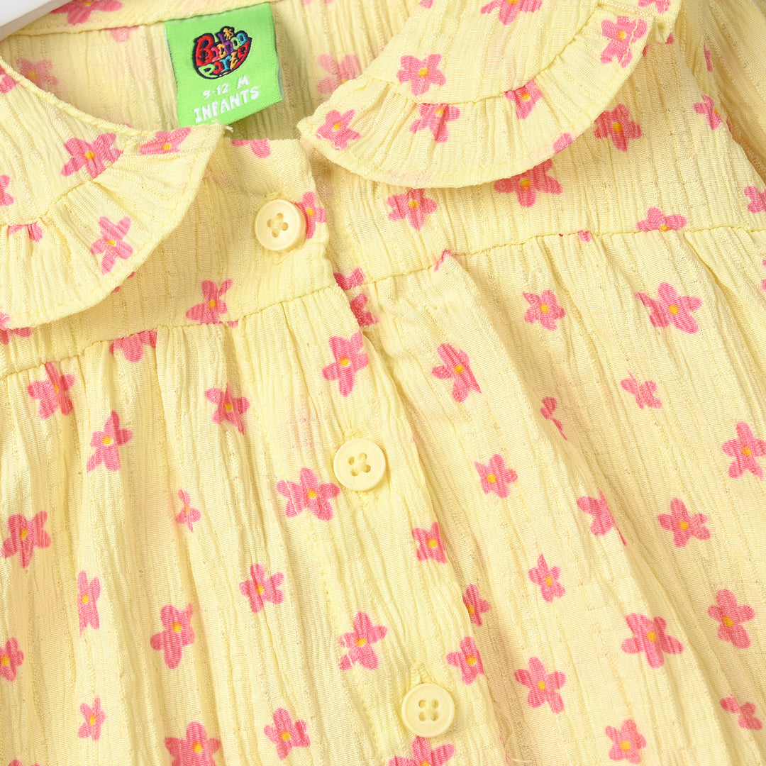 Infant Girls Cotton Casual Top Sunflower-Lemon.Yellow