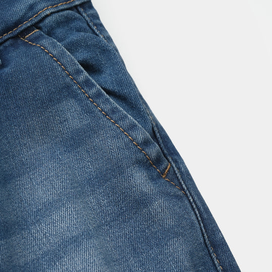 Boys Denim Stretch Pants - Mid Blue