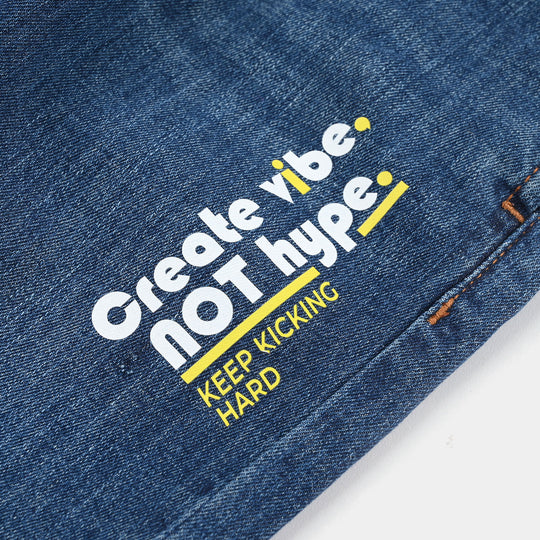 Boys Denim Viscose Pants (Create Vibe) - Dark Blue