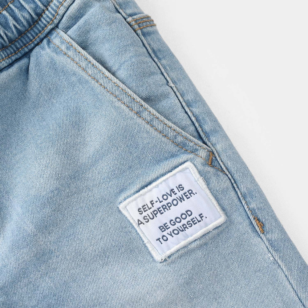 Boys Denim Stretch Pant (Self Power) – Light Blue