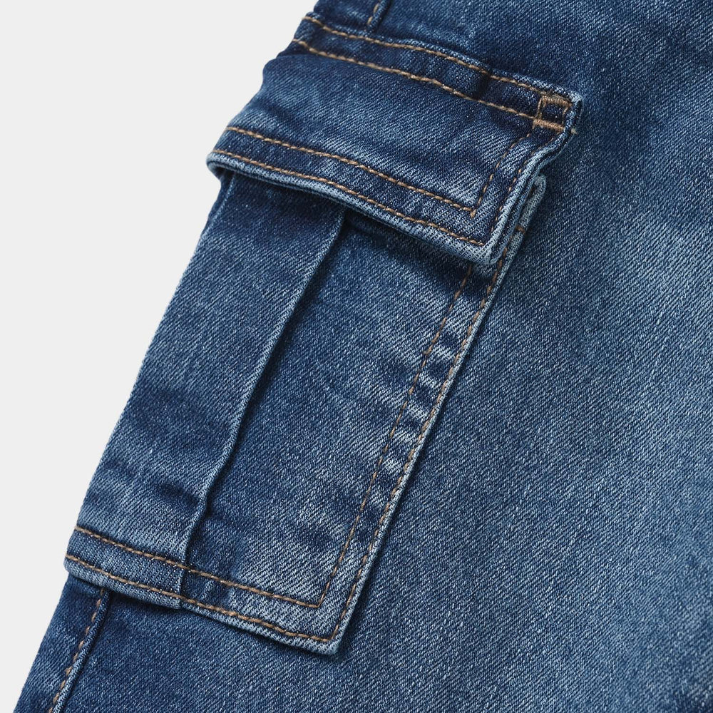 Boys Denim Stretch Jog Cargo Pants – Dark Blue
