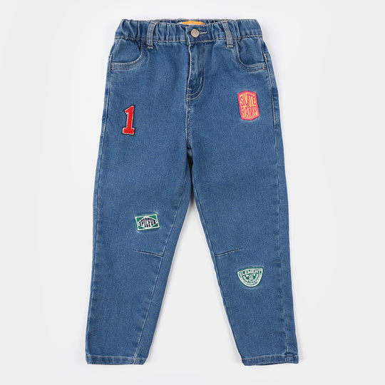 Boys Denim Stretch Pants (Skate Ramp) - Mid Blue