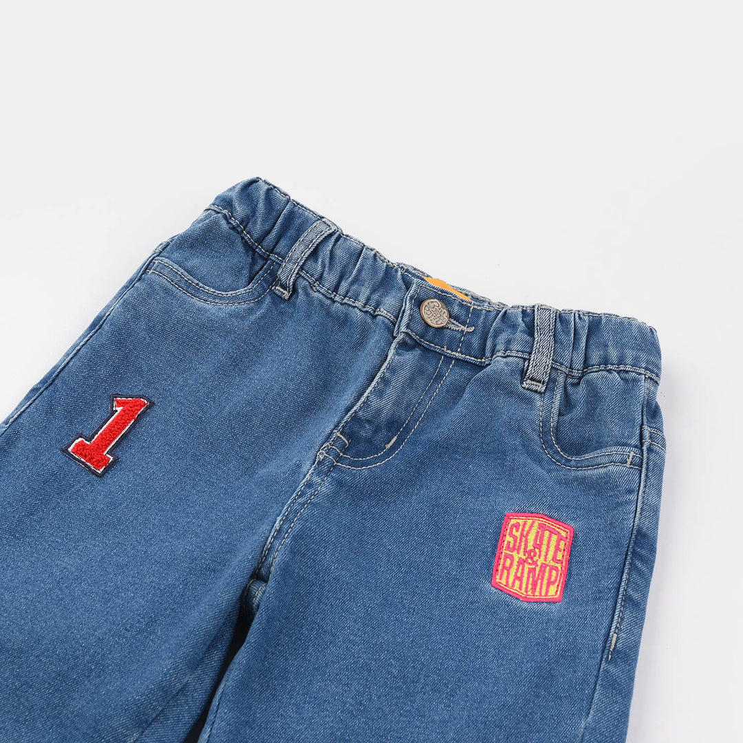 Boys Denim Stretch Pants (Skate Ramp) - Mid Blue