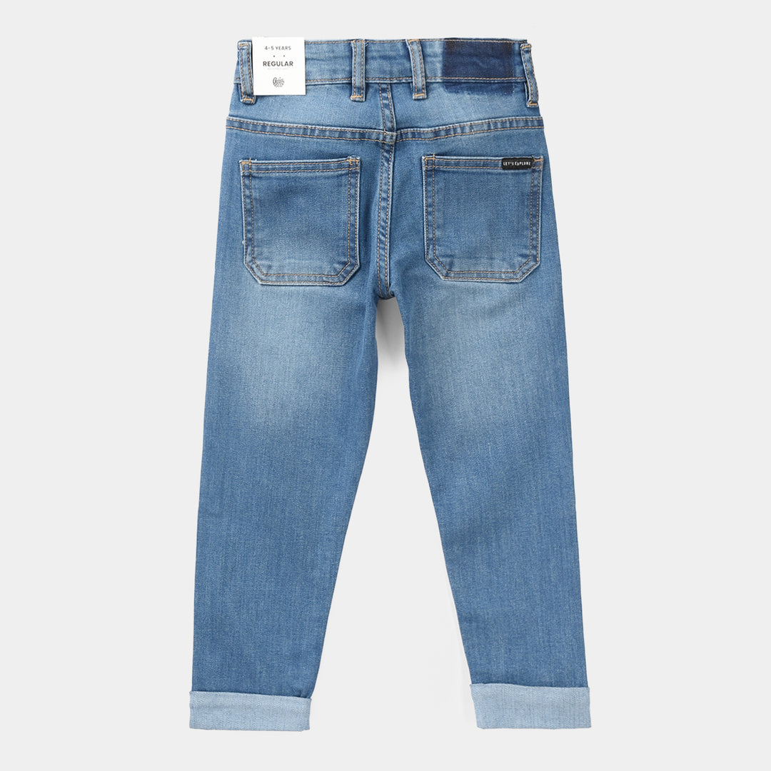 Boys Denim Stretch Pant (FOLDED) - Mid Blue