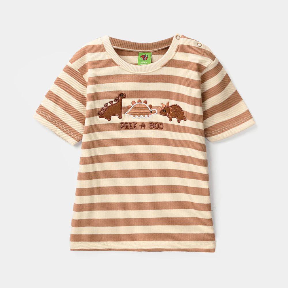 Infant Boys Rib Knitted Suit - Brown