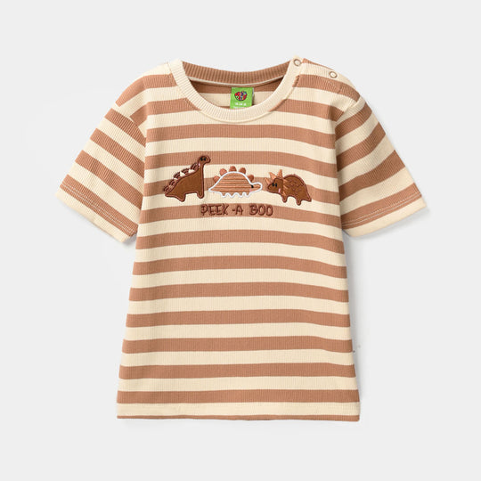 Infant Boys Rib Knitted Suit - Brown