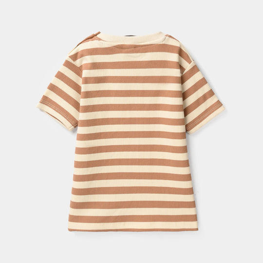 Infant Boys Rib Knitted Suit - Brown