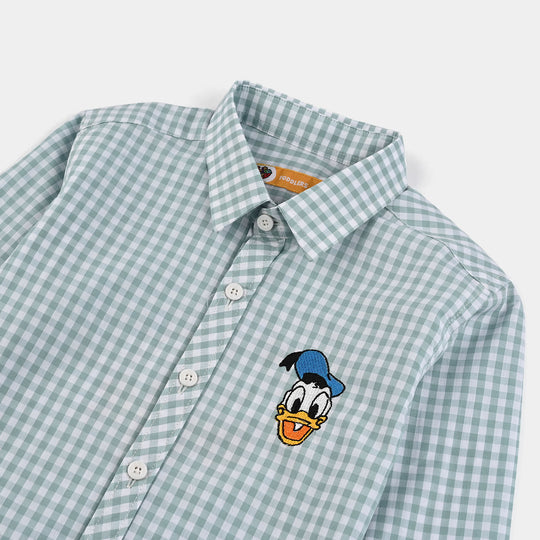 Boys Yarn Dyed Shirt-Light Blue Check