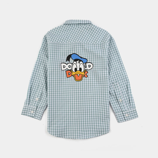 Boys Yarn Dyed Shirt-Light Blue Check