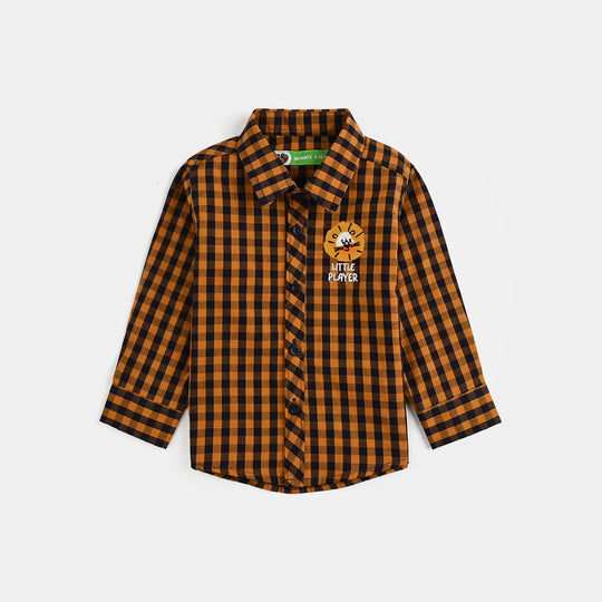 Infant Boys Yarn Dyed Shirt (Little Player)-Yellow Check