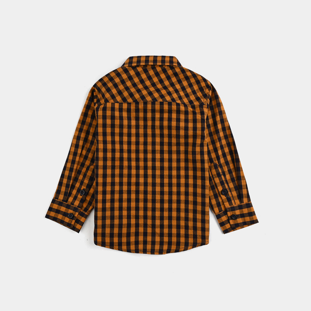 Infant Boys Yarn Dyed Shirt (Little Player)-Yellow Check