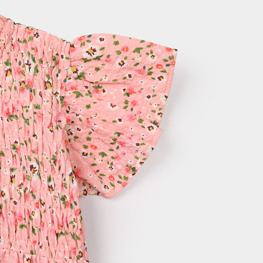 Infant Girls Cotton Casual Top - Pink