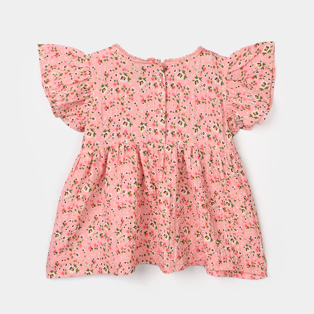 Infant Girls Cotton Casual Top - Pink