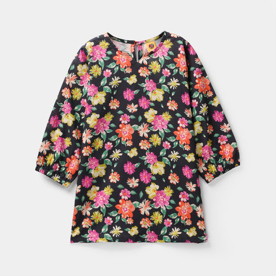 Girls Cotton Printed 2Pcs Raspberry - Multi