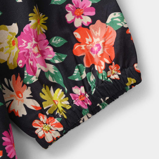 Girls Cotton Printed 2Pcs Raspberry - Multi