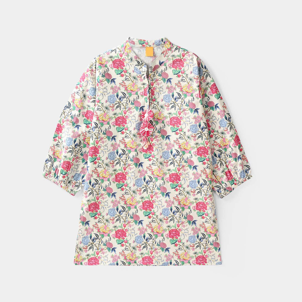 Girls Cotton Printed 2Pcs Flora - Multi