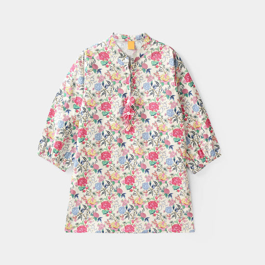 Girls Cotton Printed 2Pcs Flora - Multi