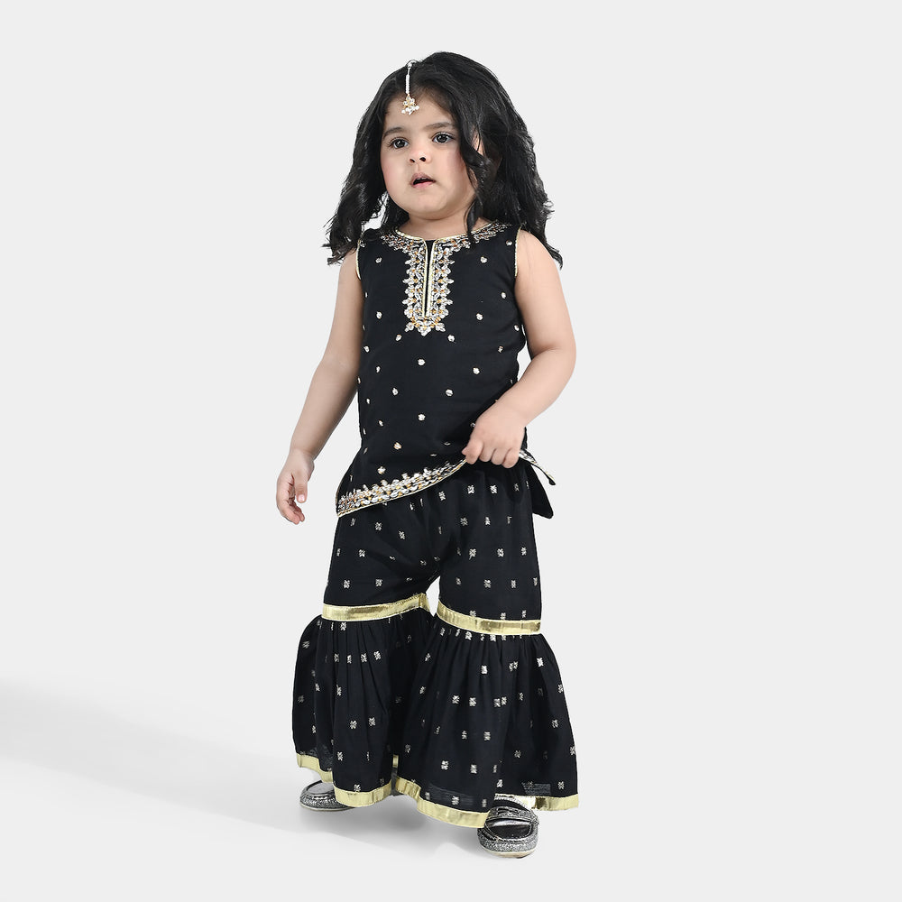 Infant Girls Jacquard 2-Piece Set - Black