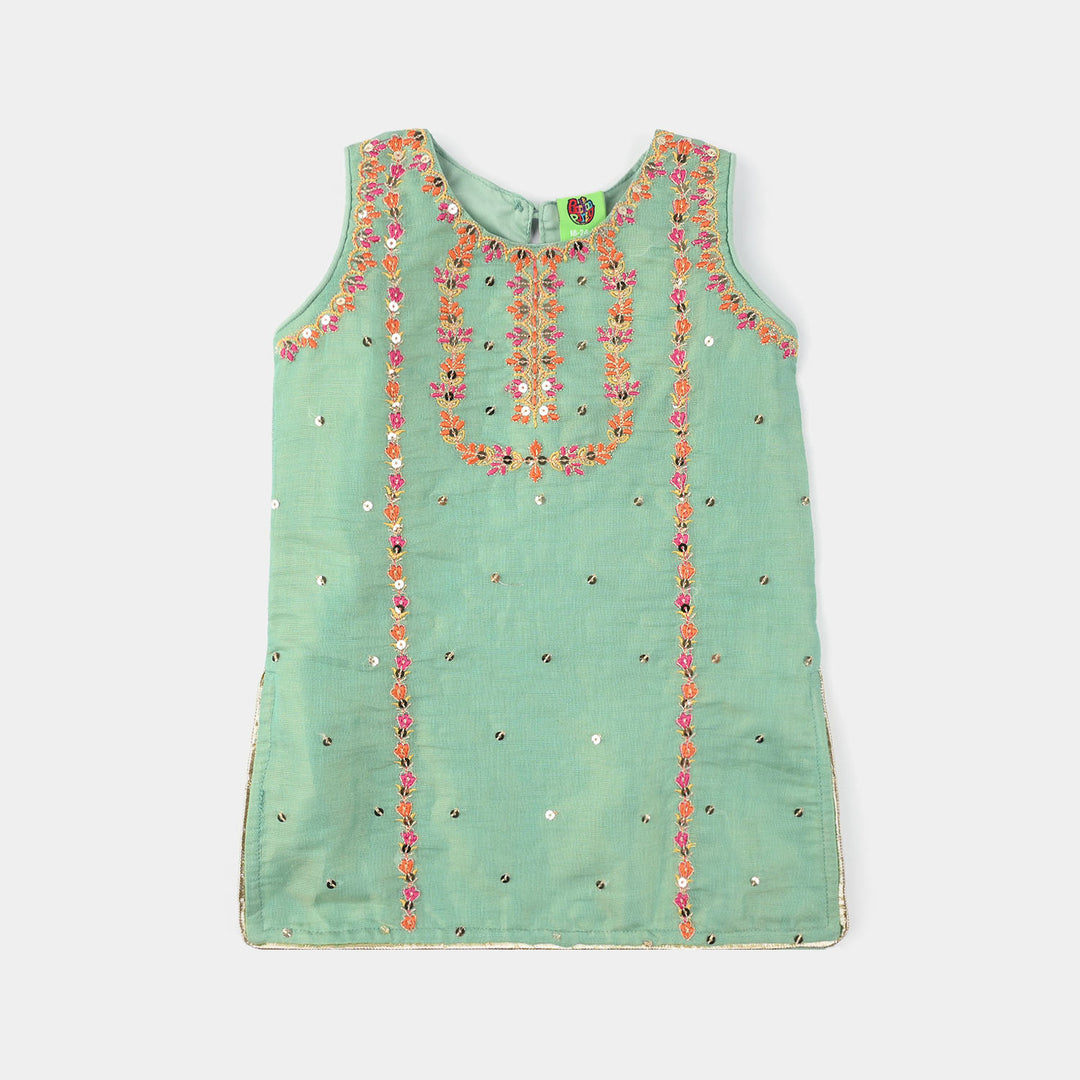 Infant Girls Net 2-Pcs Suit (Zara Noor) - Mint Green