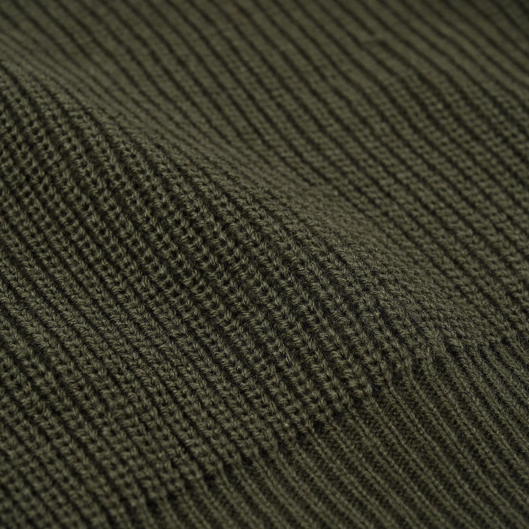 Boys Acrylic Sweater-F/S Polo-Olive