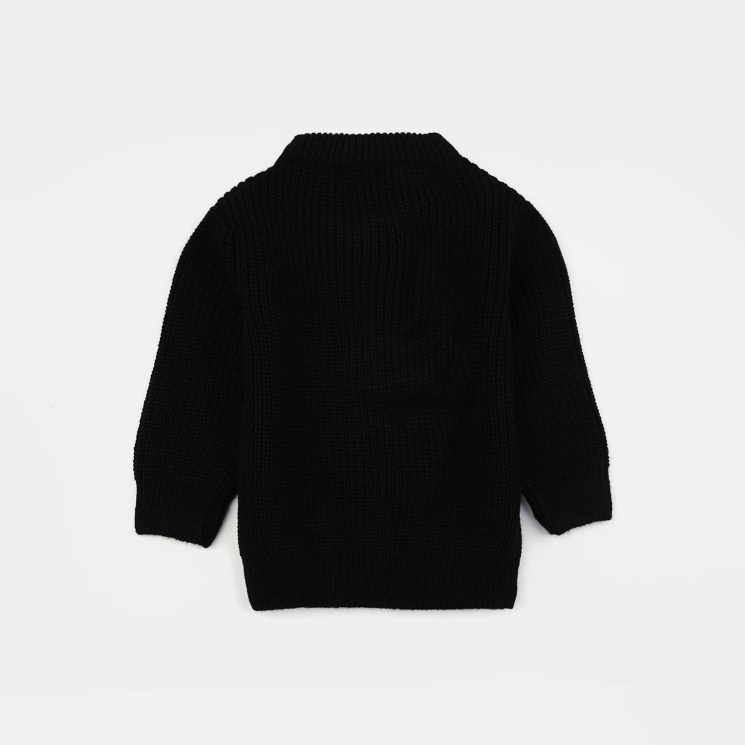 Infant Girls Acrylic Sweater-Butterfly-BLACK